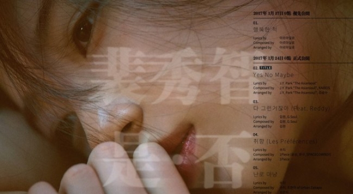 Miss A's Suzy unveils track list for solo debut