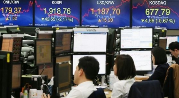 S. Korean stocks down late Monday morning on NK threat