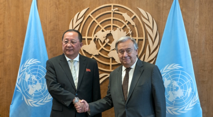 UN chief calls for diplomatic solution in meeting with N. Korean top diplomat