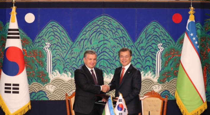 Leaders of Korea, Uzbekistan agree to bolster ties