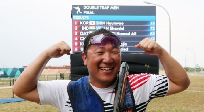 S. Korean shooter Shin Hyun-woo wins gold in men's double trap