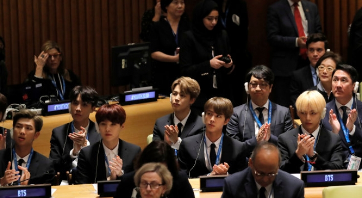 [Photo News]  K-pop boy band BTS at UN