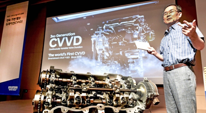 Hyundai Motor unveils new CVVD engine valve control technology, a world first