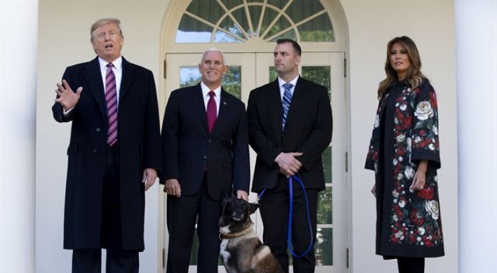 Trump presents Conan the dog, 'incredible' hero of Baghdadi raid