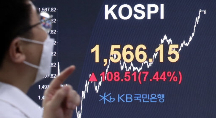 Seoul stocks rebound 7% on currency swap deal with US