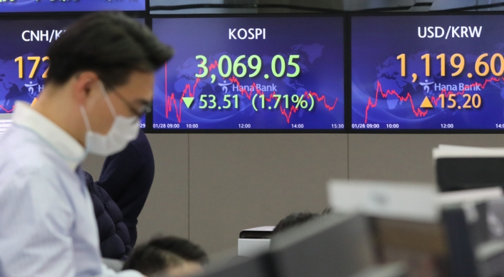 Seoul stocks dip nearly 2% on massive foreign selling