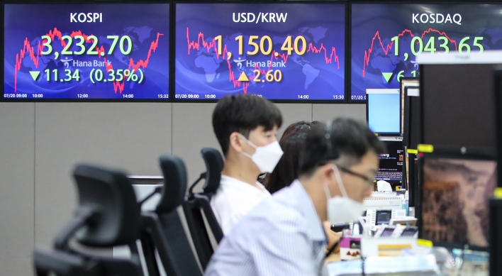 Seoul stocks down for 3rd day on virus concerns