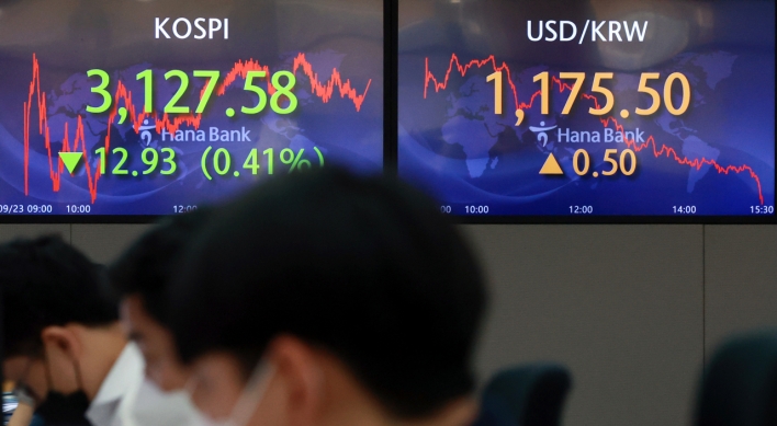 Seoul stocks down for 2nd day amid US bond yield woes