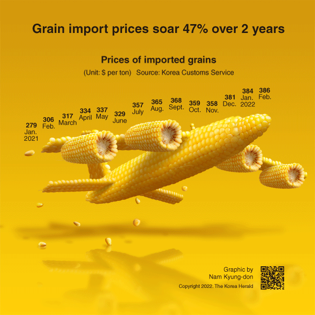 [Interactive] Grain import prices soar 47% over 2 years