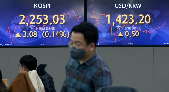 Seoul shares open nearly flat amid earnings season