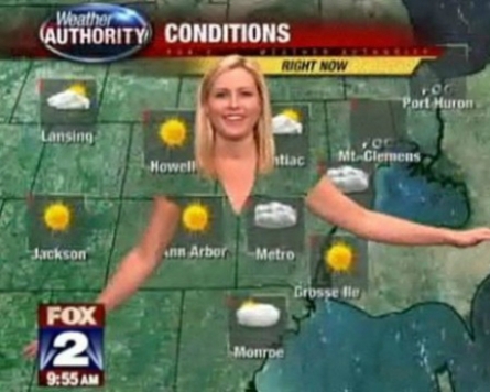 Weather girl ‘disappears’ on TV