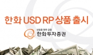 한화투자증권, USD RP 상품 출시