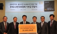 KB카드, 사회공헌달성 기념 유네스코에 3000만원 전달