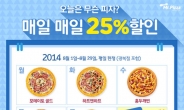미스터피자, 오늘의 피자 25% 할인