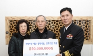 ‘바다사랑 해군 장학재단’ 기부금 전하는 고경구 씨