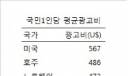 국민 1인당 광고비, 1위 美 62만원 vs. 中 3만8000원 23위...한국은 28만원 11위