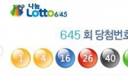 제645회 로또 당첨번호…1등 4명, 36억9629만원씩