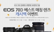 캐논 EOD 70D 160만대 판매 기념…‘베스트 매칭 렌즈 캐시백’ 이벤트