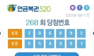 연금복권 268회 1등 당첨번호 공개