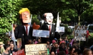 트럼프, ‘지옥’이라고 일컬었던 브뤼셀 방문…9천명 항의 시위