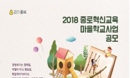 종로구, ‘2018 종로혁신교육 공모사업 설명회’ 개최