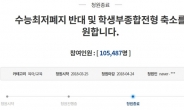 ‘정시 확대’ 청와대 국민청원 10만5487명으로 종료
