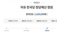 ‘한국당 해산’ 청원 만료…靑, 183만명 요구에 답변 고심