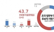 조국 법무장관 지명…찬성 49.1% vs 반대 43.7%