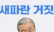 [헤럴드pic] 마스크를 만지는 김종인 비상대책위원장
