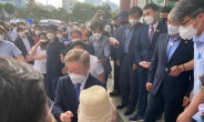 이재명 민주당 대선후보 대구 방문…경북대 학생과 대화 뒤 서문시장 이동