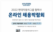 현대차그룹 ‘협력사 온라인 채용박람회’’…11일까지