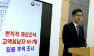 국세청, 악의적 고액체납자 557명 재산추적…