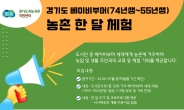 경기도, 베이비부머 농촌 한 달 체험 참가자 모집