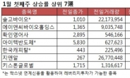 [특징주] 1월 첫째 주 상승률 TOP 7