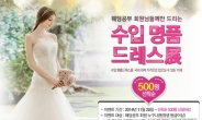 국내최대 결혼준비 커뮤니티 웨딩공부, 수입명품 드레스전 열어