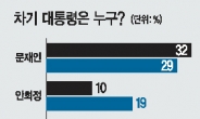 문재인 29%-안희정 19%-황교안 11%-이재명 8%