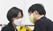 [헤럴드pic] 대화하는 강은미·김윤기 공동대표