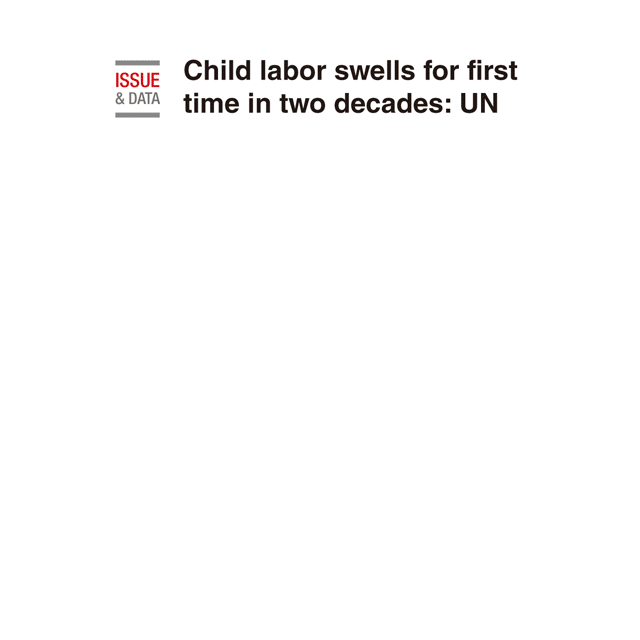 [Interactive] Child labor swells for first time in two decades: UN