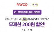 “NHN페이코로 CU 편의점 택배 예약”…200원 할인 이벤트