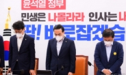 [헤럴드pic] 묵념하는 더불어민주당 박홍근 원내대표