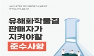 환경부, 유해화학물질 매장·통신 판매자 집중 점검