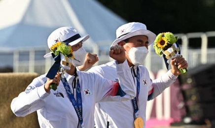 올림픽 양궁 혼성 단체전  광주여대 안산 '금메달'