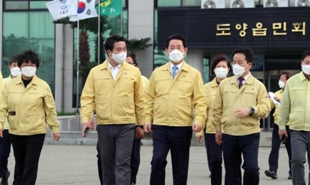 김영록 지사, 코로나 집단확진자 71명 나온 고흥군 찾아