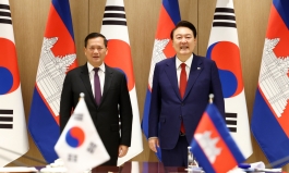 尹, 캄보디아 총리와 정상회담 “국방·안보 협력 강화”