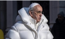 “교황님이 입은 패딩, 브랜드 뭔가요?”…힌트 ‘오른손’에 있었다