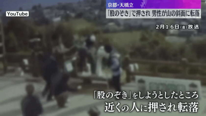 [영상] 툭 쳤더니 15m 전망대 아래로 추락…일본서 50대男 봉변