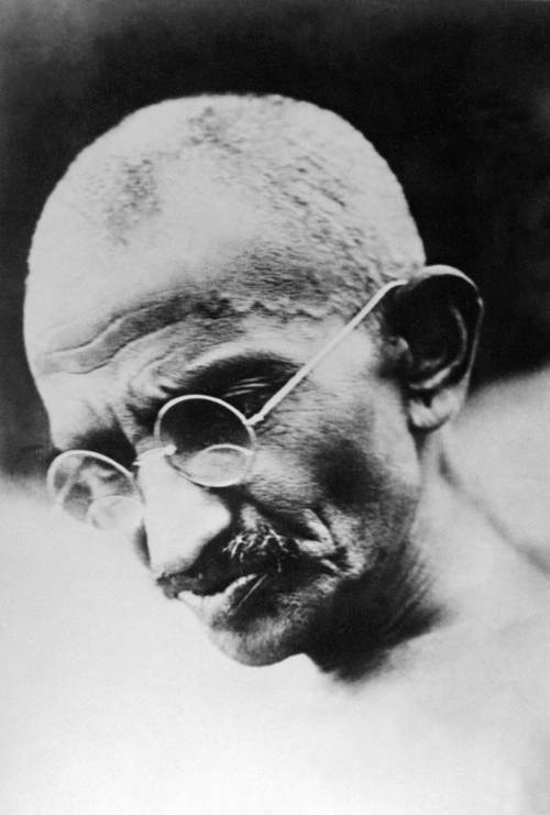 An undated file picture taken in New Delhi shows Indian nationalist leader and founder of the Indian National Congress Mohandas Gandhi, known as the Mahatma (1869-1948). (AFP-Yonhap News)