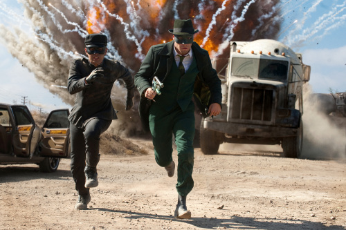 Jay Chou, left, and Seth Rogen star in Columbia Pictures’ action film, “The Green Hornet.”(Jaimie Trueblood/Courtesy Columbia Pictures/MCT)