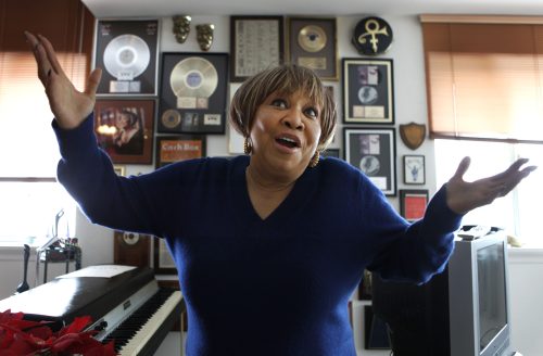 Grammy nominee Mavis Staples is shown at her home in Chicago. (AP-Yonhap News)
