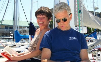 Phyllis Macay and Bob Riggle are seen on a yacht in Bodega Bay, Calif. (AP-Yonhap News)